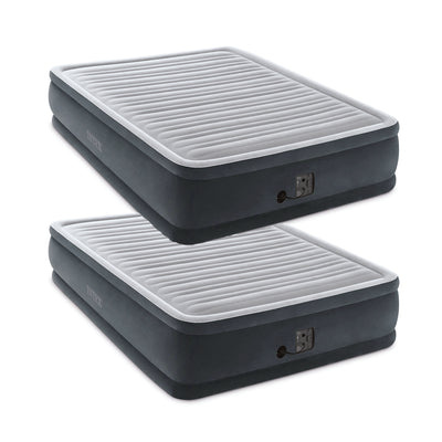 Intex Dura Beam Plus Series Elevated Mattress Airbed with Pump, Queen (2 Pack)