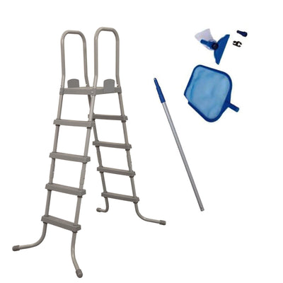 Bestway 52" Above Ground Swimming Pool Ladder with Cleaning Maintenance Kit