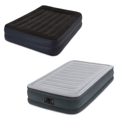 Intex Twin Airbed w/ Built-In Pump w/ Intex Queen Airbed with Built-In Pump