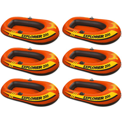 Intex Explorer 200 2 Person Youth Inflatable PVC Boat Raft (Raft Only) (6 Pack) - VMInnovations