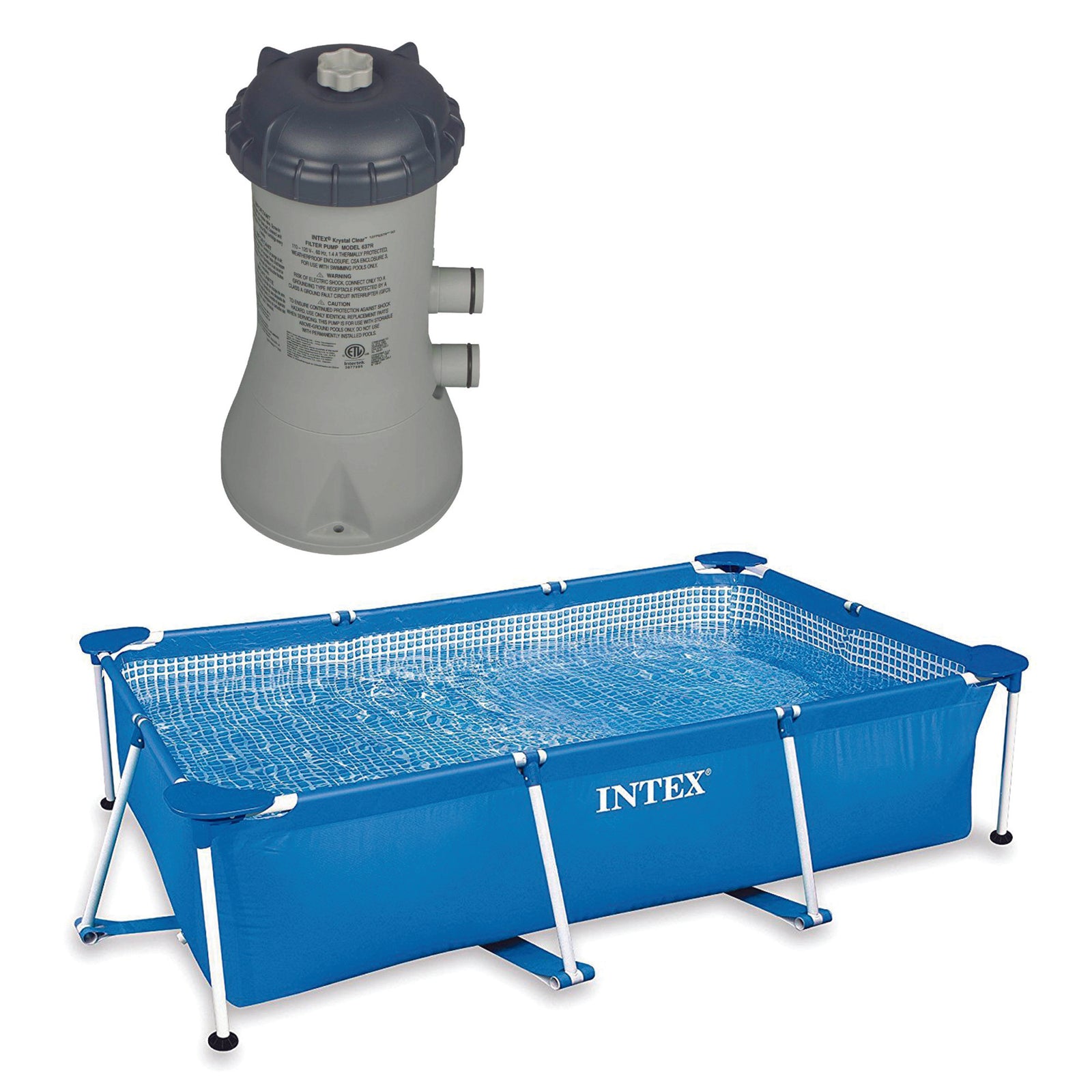 Intex 8.5' x 5.3' x 26" Frame Above Ground Swimming Pool & 1000 GPH Pool  Pump - VMInnovations