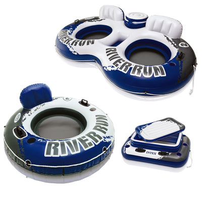 Intex 72 Can Beverage Cooler Float & 2 Person Tube Float & 1 Person Tube - VMInnovations