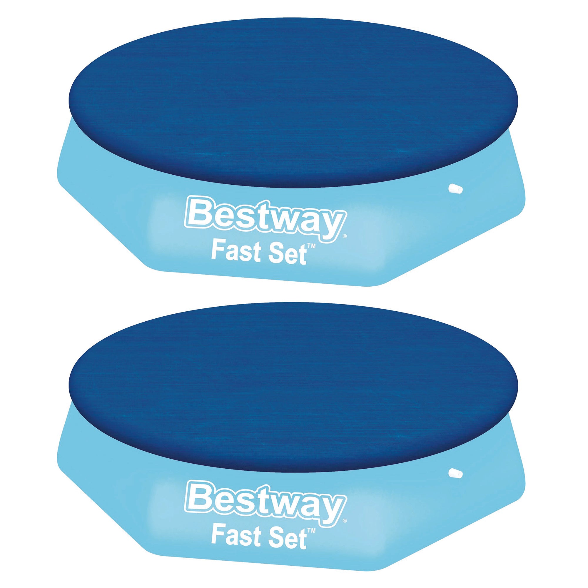 Bestway Flowclear Fast Set 10 Foot Above Ground Swimming Pool Cover (2 Pack)