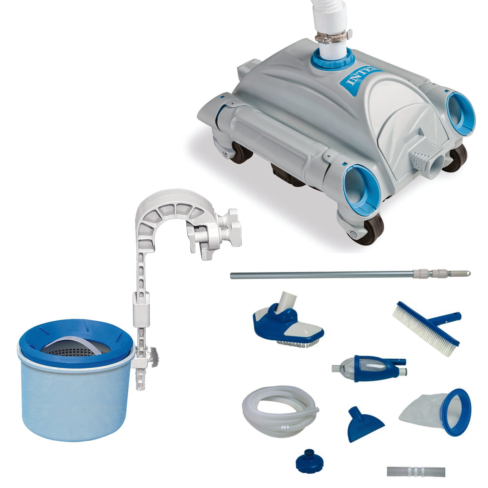 Intex Pool Pressure Side Vacuum w/ Pool Maintenance Kit & Automatic Skimmer - VMInnovations