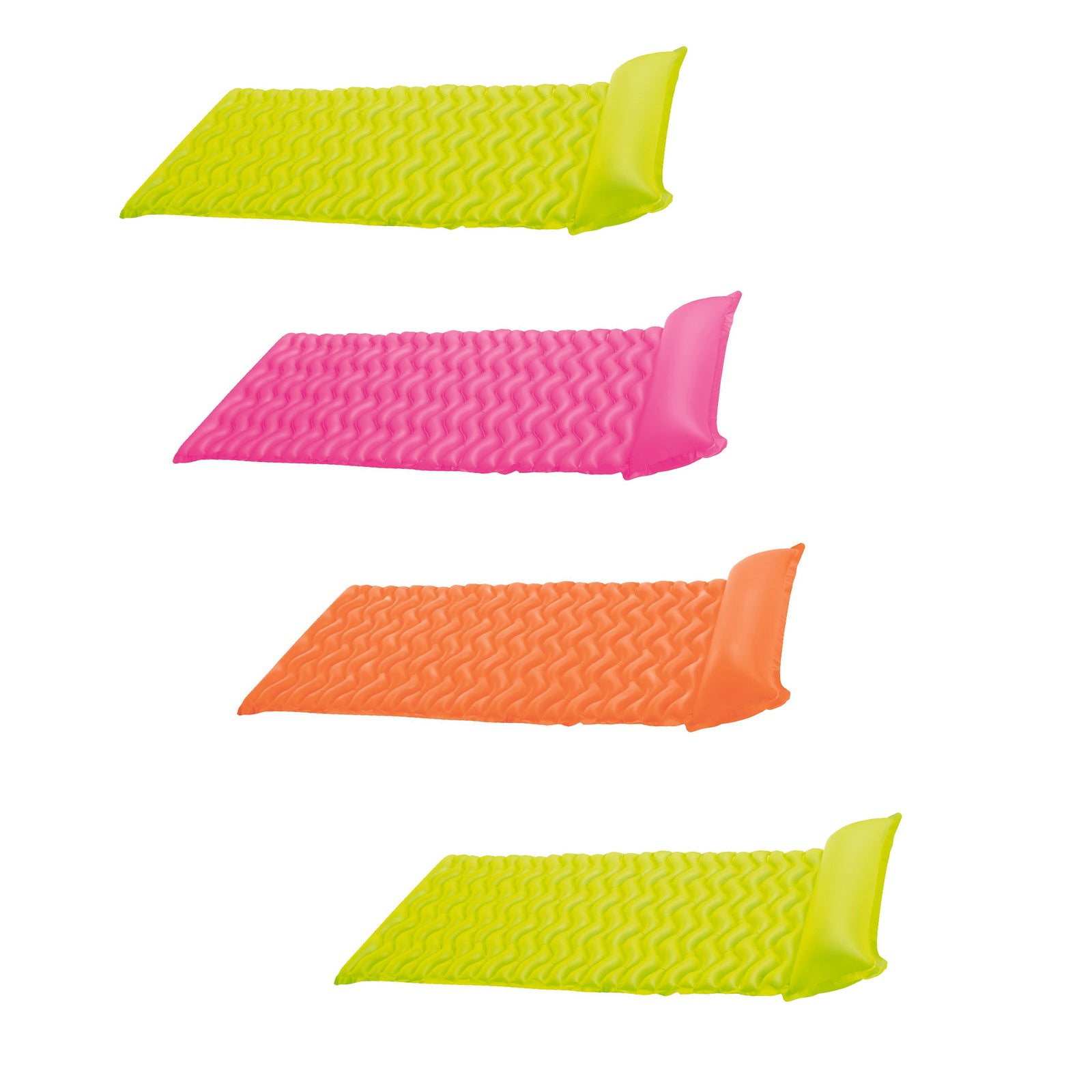 Tote 'N Float Wave Mat Floating Swimming Pool Lounger with Headrest (4 Pack) - VMInnovations