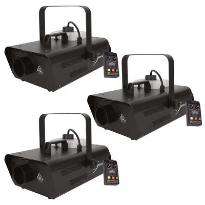 Chauvet DJ Hurricane Smoke Fog Machine Party Fogger with Wired Remote (3 Pack)