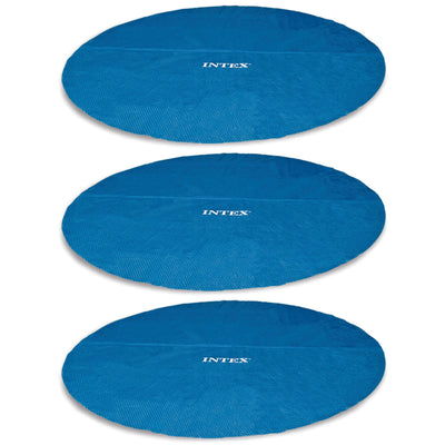12-Foot Easy Set and Metal Frame Swimming Pool Solar Cover Tarp, Blue (3 Pack)