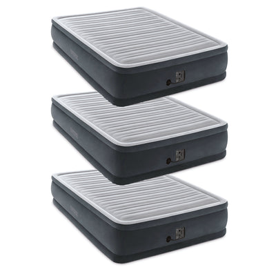 Intex Dura Beam Plus Series Elevated Airbed w/ Built-In Pump, Queen(3 Pack)