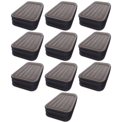 Intex Dura Beam Deluxe Pillow Rest Twin Raised Airbed w/ Built in Pump (10 Pack) - VMInnovations