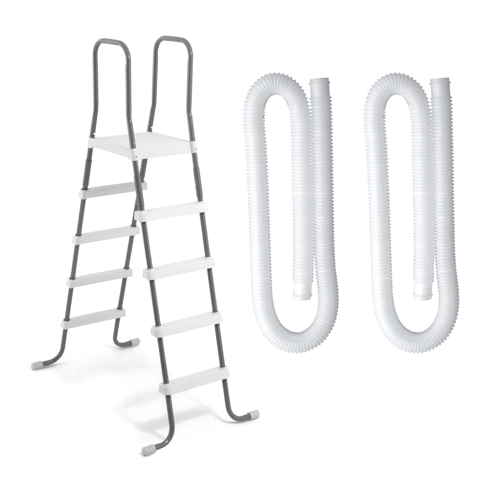 Intex Above Ground Swimming Pool Ladder & 2 Intex 1.25 In. Dia. Replacement Hose - VMInnovations