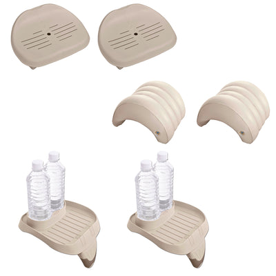 Intex Inflatable Hot Tub Seat, Attachable Cup Holder, Inflatable Head Rest