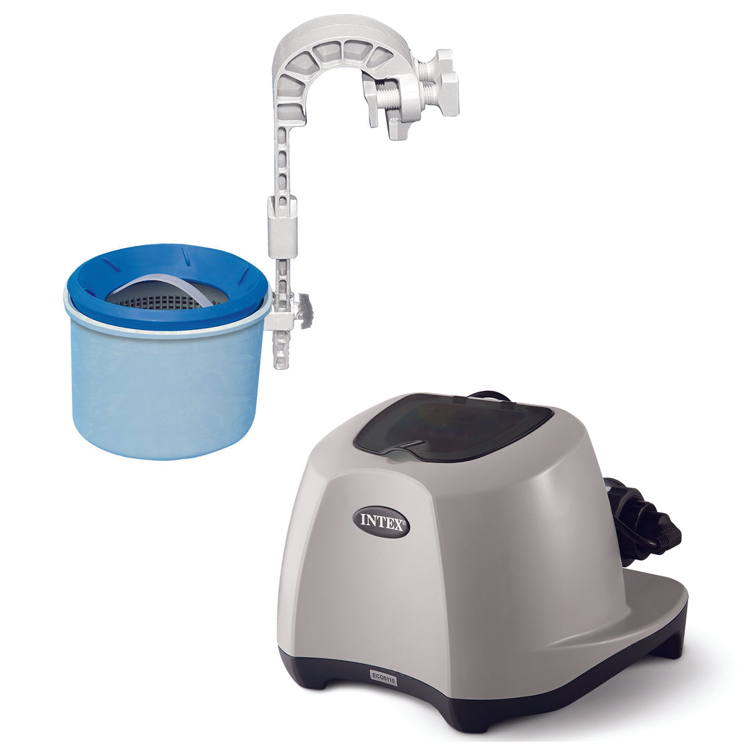 Intex Saltwater System for Pool with Intex Wall Mounted Pool Surface Skimmer