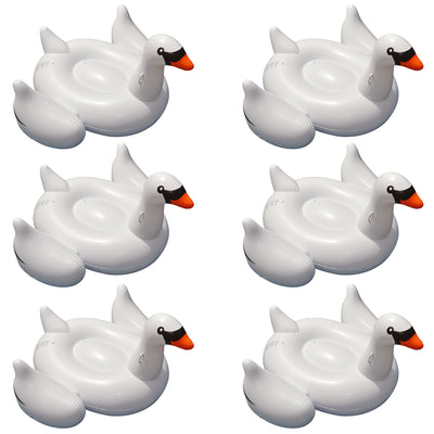 Swimline Giant Swan Inflatable Ride-On Swimming Pool Raft Float, White  (6 Pack) - VMInnovations