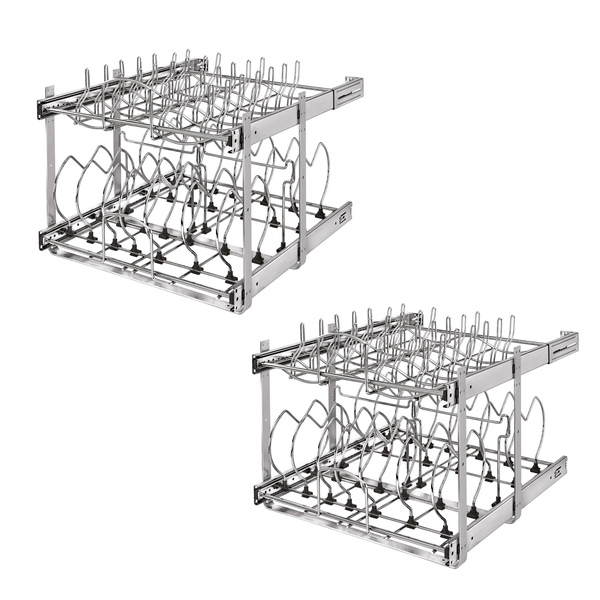 Rev-A-Shelf 5CW2-2122-CR 21" 2-Tier Wire Cookware Cabinet Organizer (2 Pack)