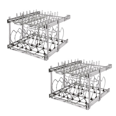 Rev-A-Shelf 5CW2-2122-CR 21" 2-Tier Wire Cookware Cabinet Organizer (2 Pack)