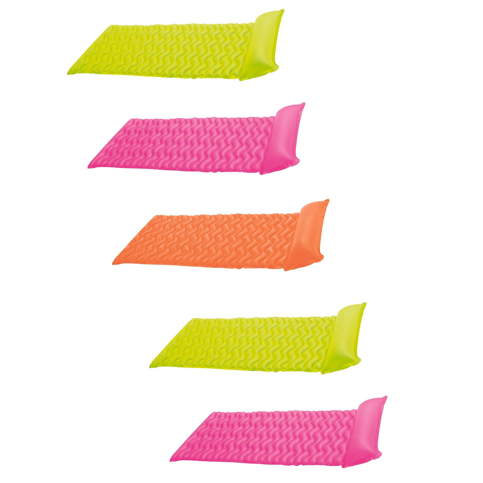 Intex Tote 'N Float Wave Mat Floating Swimming Pool Lounger w/ Headrest (5 Pack) - VMInnovations