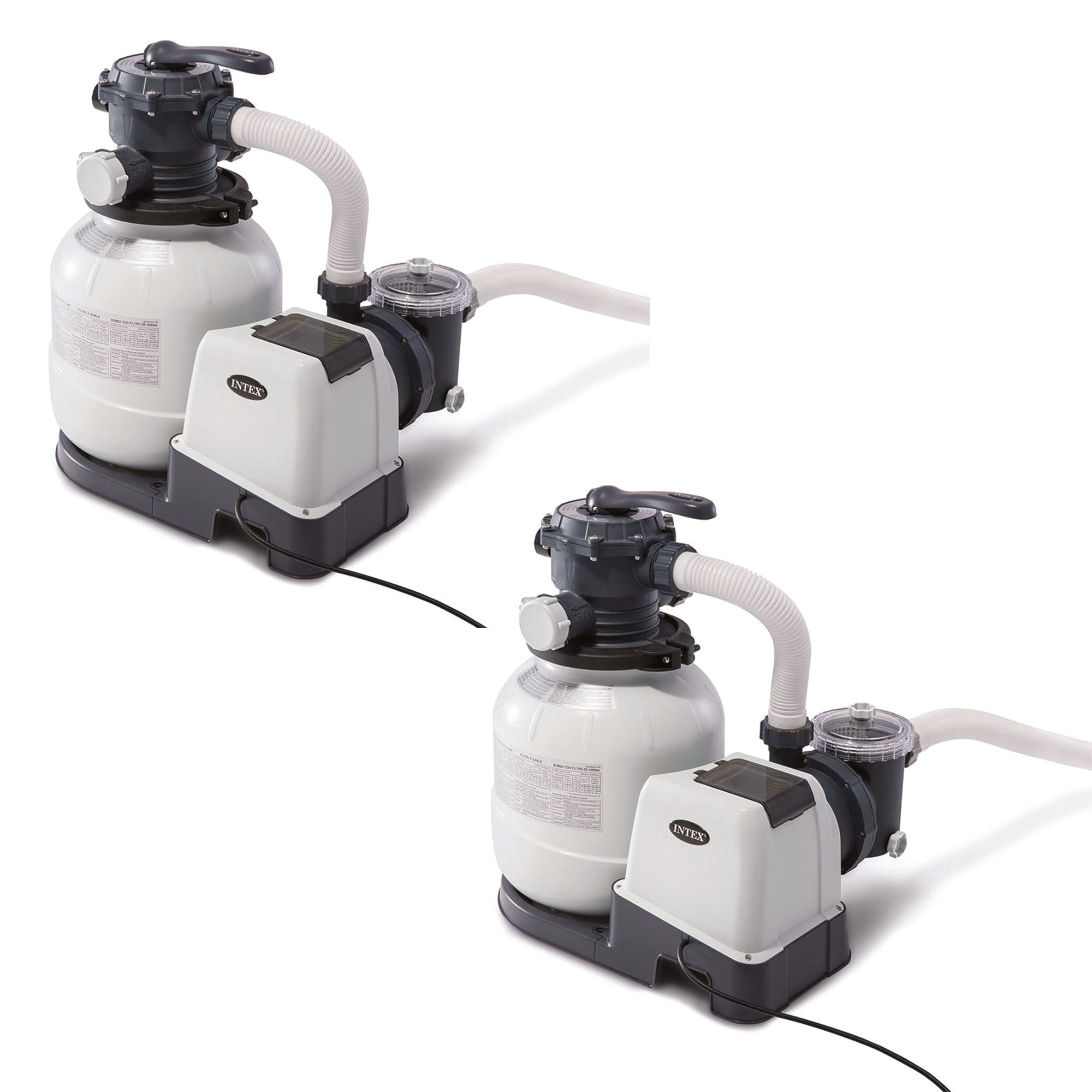 Intex 2100 GPH Above Ground Pool Sand Filter Pump with Automatic Timer (2 Pack)