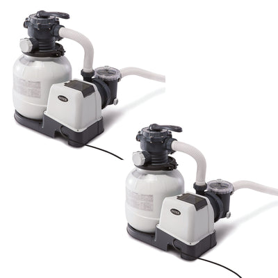 Intex 2100 GPH Above Ground Pool Sand Filter Pump with Automatic Timer (2 Pack)