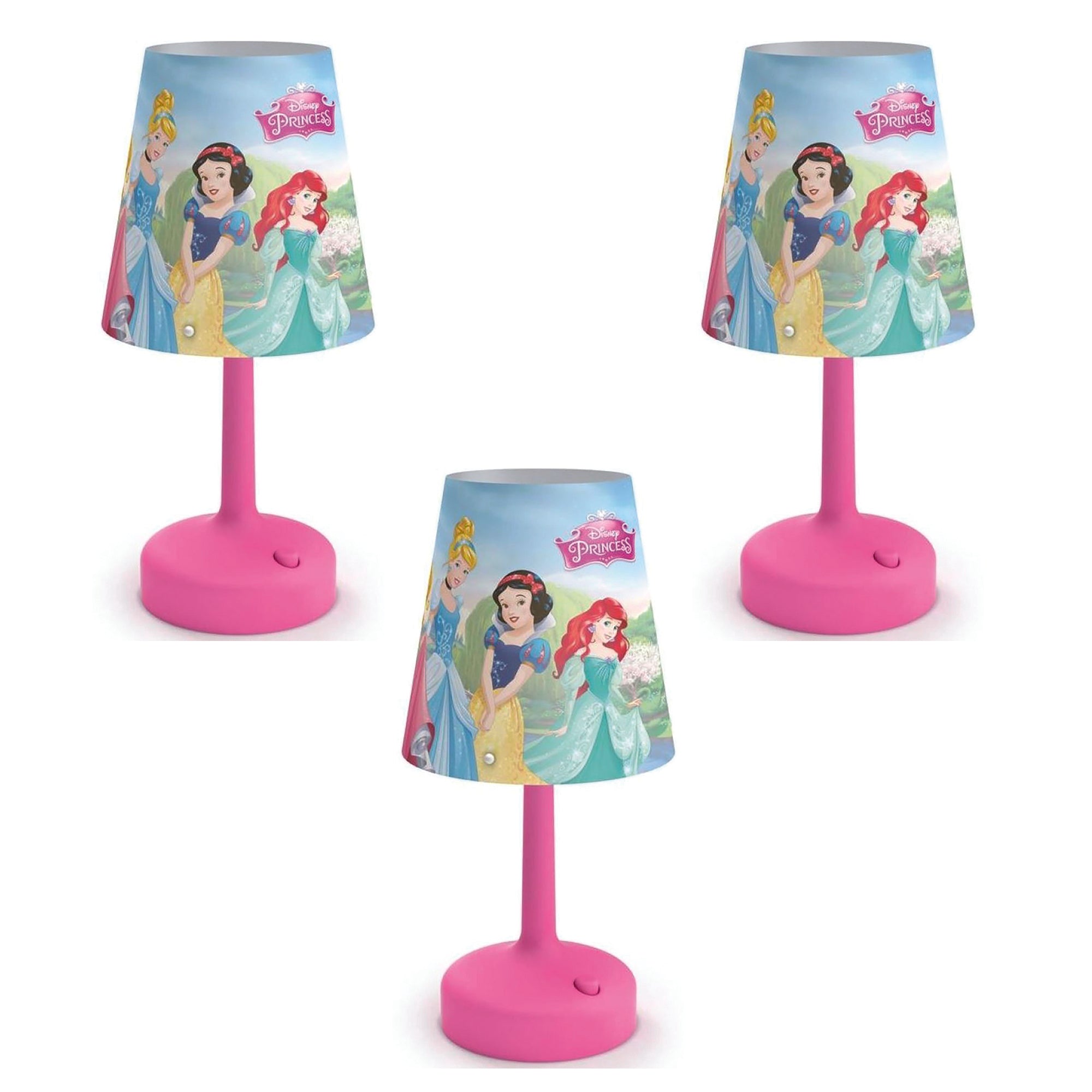 Philips Disney Princess Castle Cinderella Snow White Belle Aurora Table Lamp (3 Pack)