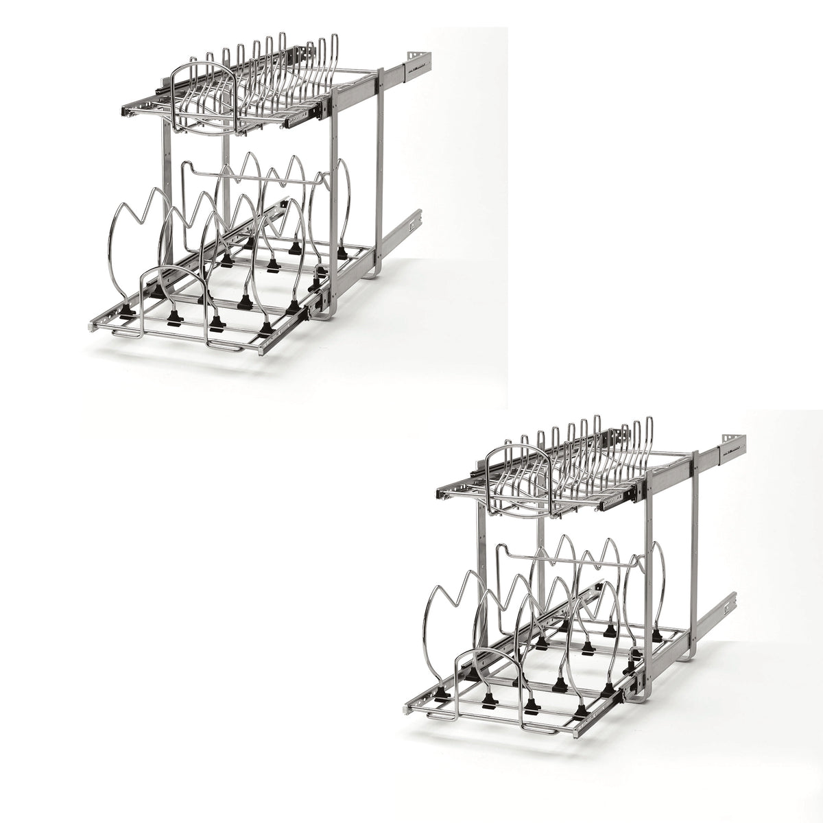 Rev-A-Shelf 5CW2-1222-CR 12" Cabinet Pullout 2-Tier Cookware Organizer (2 Pack)