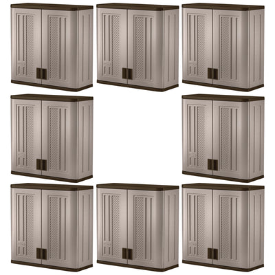 Suncast 4 Cubic Feet Resin Single Shelf Garage Wall Storage Cabinet (8 Pack)