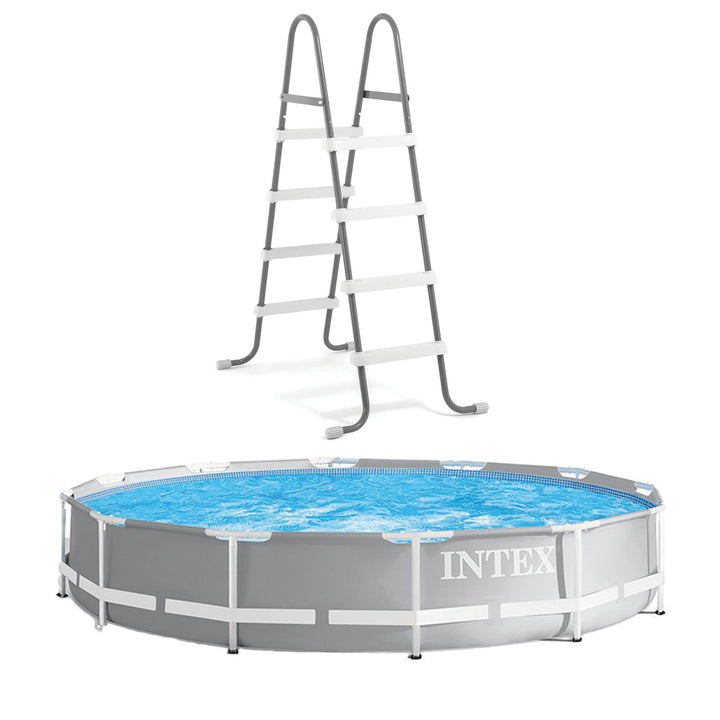 Intex Prism Frame 12' x 30" Above Ground Swimming Pool with 48" Ground Ladder