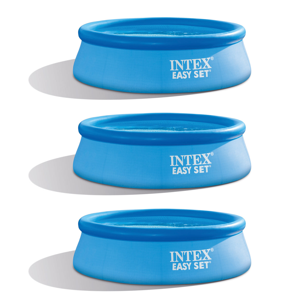 Intex 8ft x 30in Easy Set Inflatable Round Above Ground Swimming Pool (3 Pk)