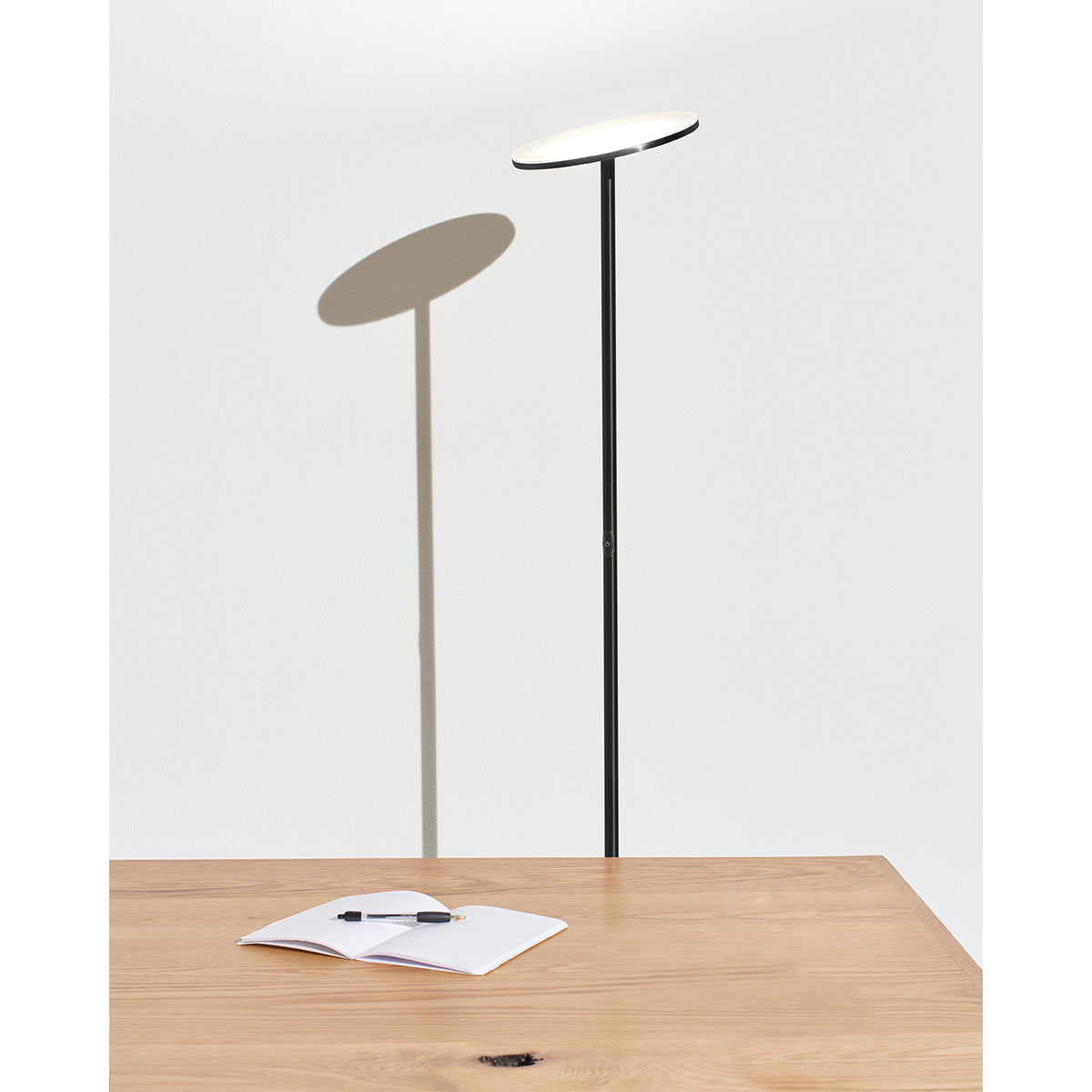 Brightech Sky LED Torchiere Standing Touch Sensor Floor Lamp, Black (Open Box)