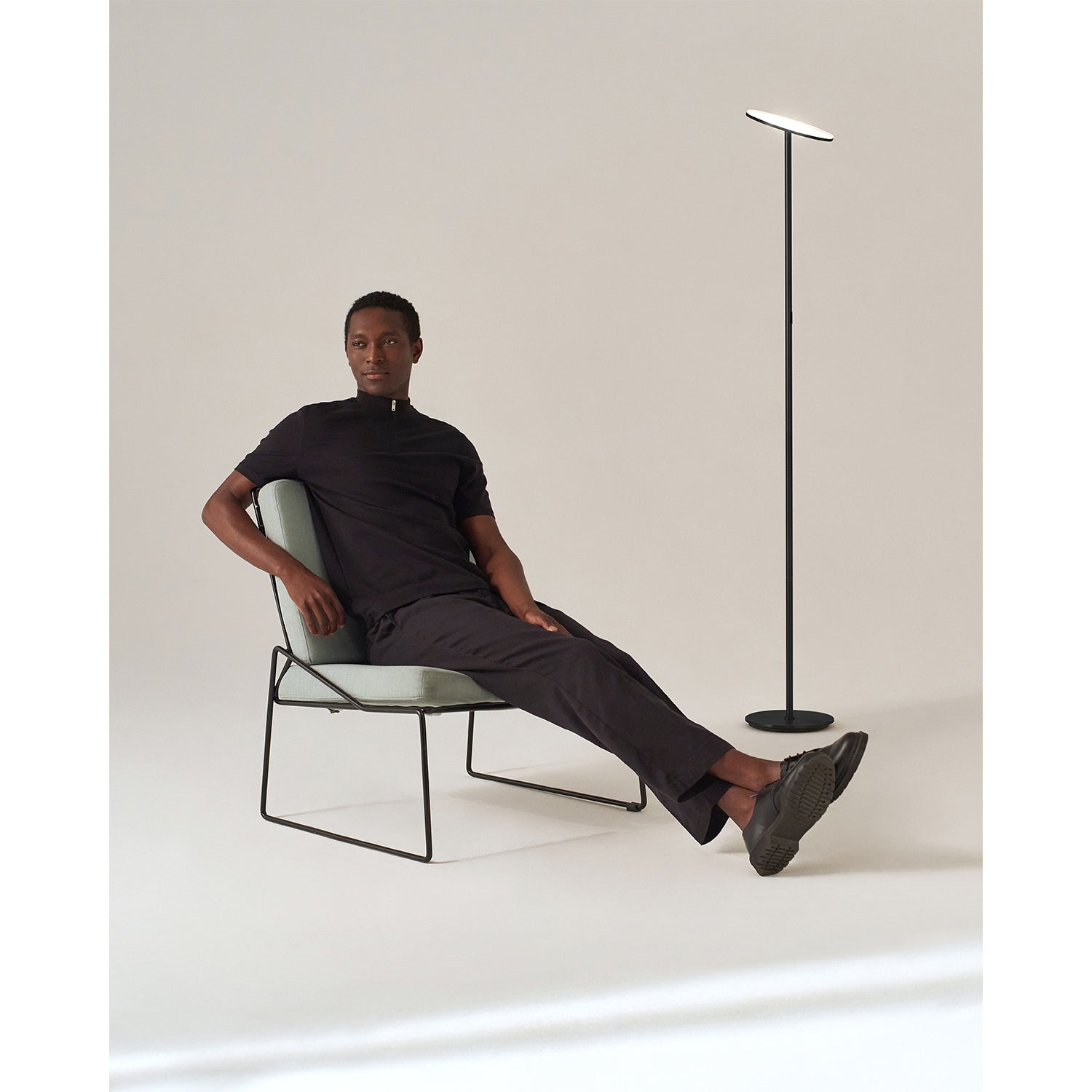 Brightech Sky LED Torchiere Standing Touch Sensor Floor Lamp, Black (Open Box)