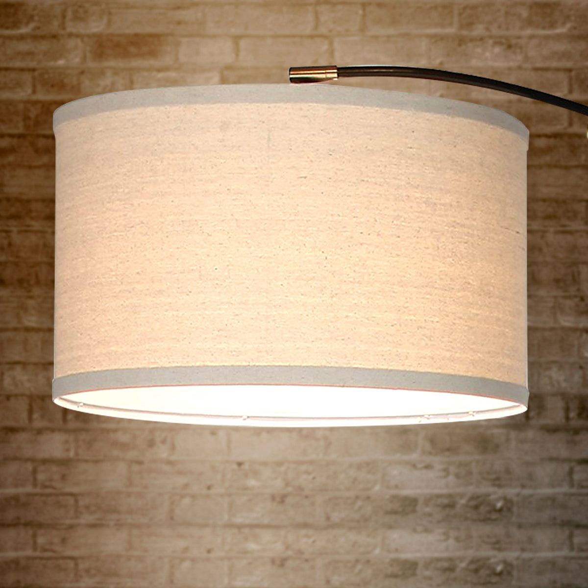 Brightech Logan Arc Standing Floor Lamp with LED Bulb Drum Shade, Black (Used)