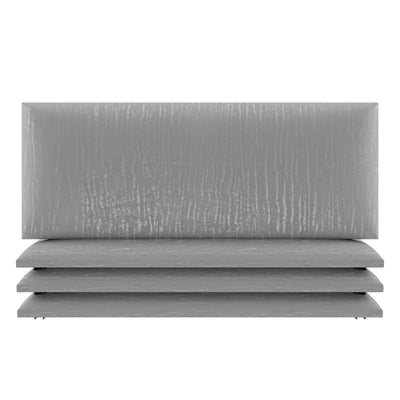Vant 30 x 46 Inch Floating Upholstered Wall Panels, Metallic Silver (4 Pack)