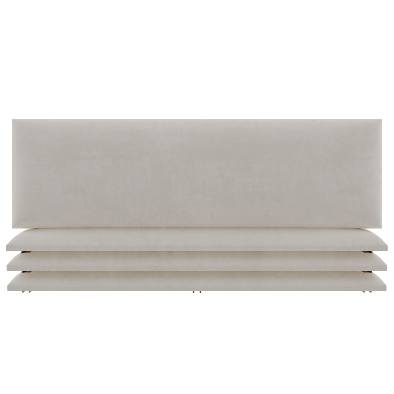 Vant 39 x 46 Inch Upholstered Wall Panels, Micro Suede Neutral Sand (4 Pack)