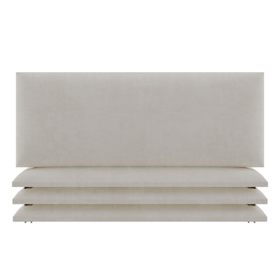 Vant 30 x 46 Inch Upholstered Wall Panels, Micro Suede Neutral Sand (4 Pack)