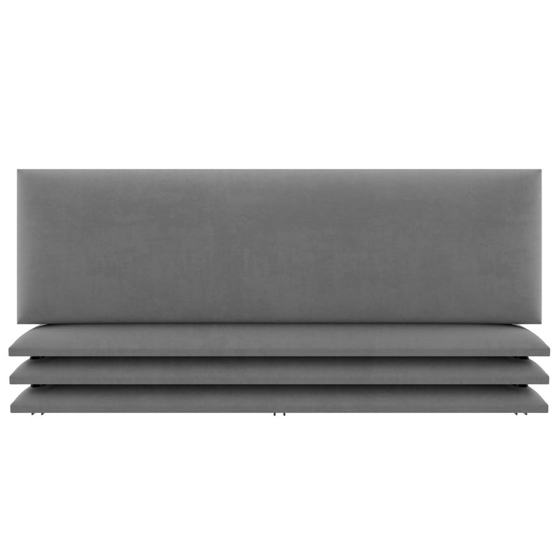 Vant 39 x 46 Inch Upholstered Wall Panels, Micro Suede Charcoal Grey (4 Pack)