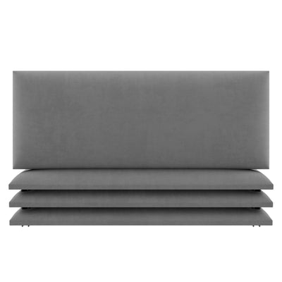 Vant 30 x 46 Inch Upholstered Wall Panels, Micro Suede Charcoal Grey (4 Pack)