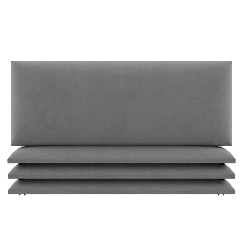 Vant 30 x 46 Inch Upholstered Wall Panels, Micro Suede Charcoal Grey (4 Pack)