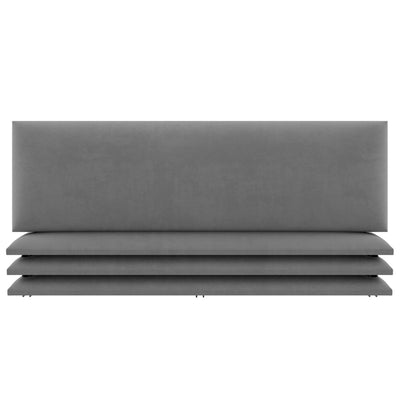 Vant 39 x 46 Inch Upholstered Wall Panels, Micro Suede Charcoal Grey (4 Pack)