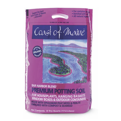 Coast of Maine Bar Harbor Blend Organic Potting Soil, 8 Quart Bag (2 Pack)