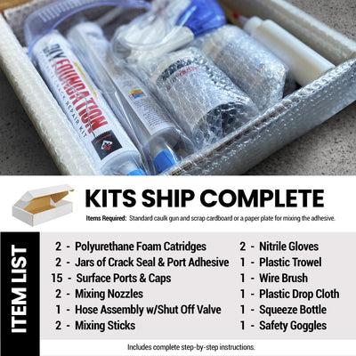 RadonSeal Concrete Foundation Crack DIY Repair Kit for Basement Wall Cracks (For Parts) - VMInnovations