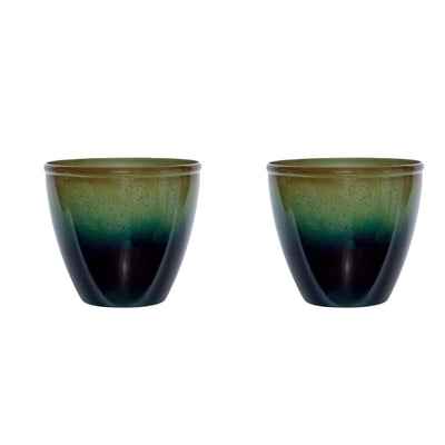 Suncast Seneca 16 Inch Decorative Resin Flower Planter Pot, Green/Blue (8 Pack)