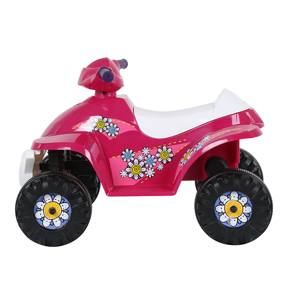 Rollplay 6V Battery Powered Toddler Kids Mini Quad Ride-on, Flower Pink (Used)