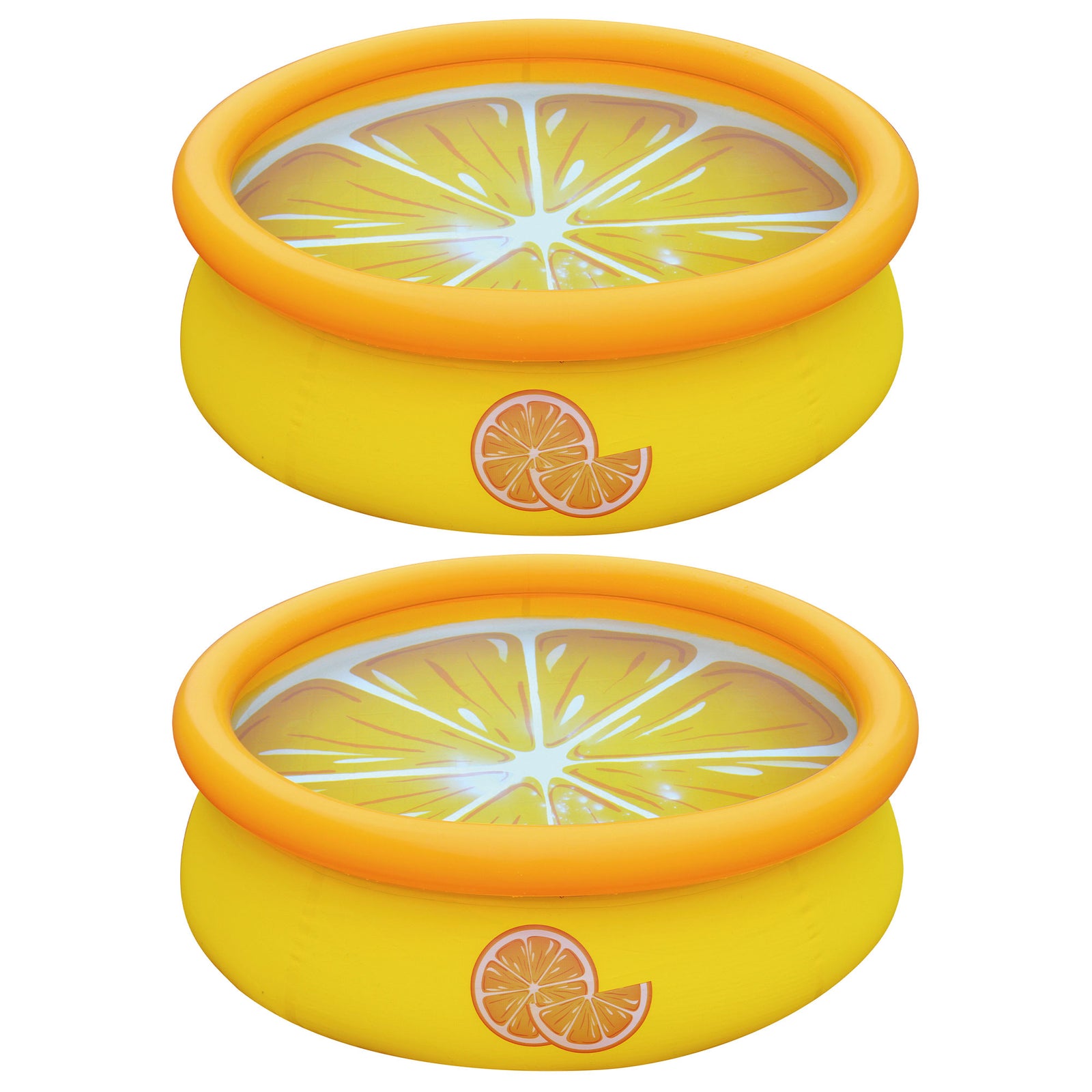 JLeisure 5' x 16.5" 3D Orange Inflatable Outdoor Kiddie Swimming Pool (2 Pack) - VMInnovations