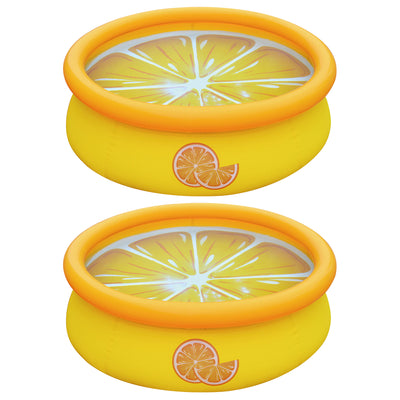 JLeisure 5' x 16.5" 3D Orange Inflatable Outdoor Kiddie Swimming Pool (2 Pack) - VMInnovations