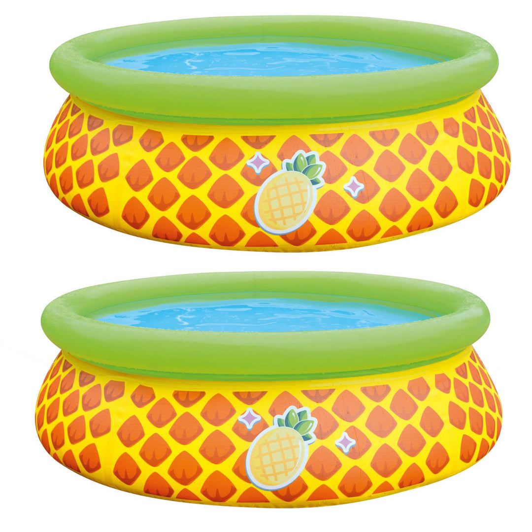 JLeisure 5' x 16.5" 3D Pineapple Inflatable Outdoor Kid Swimming Pool (2 Pack)