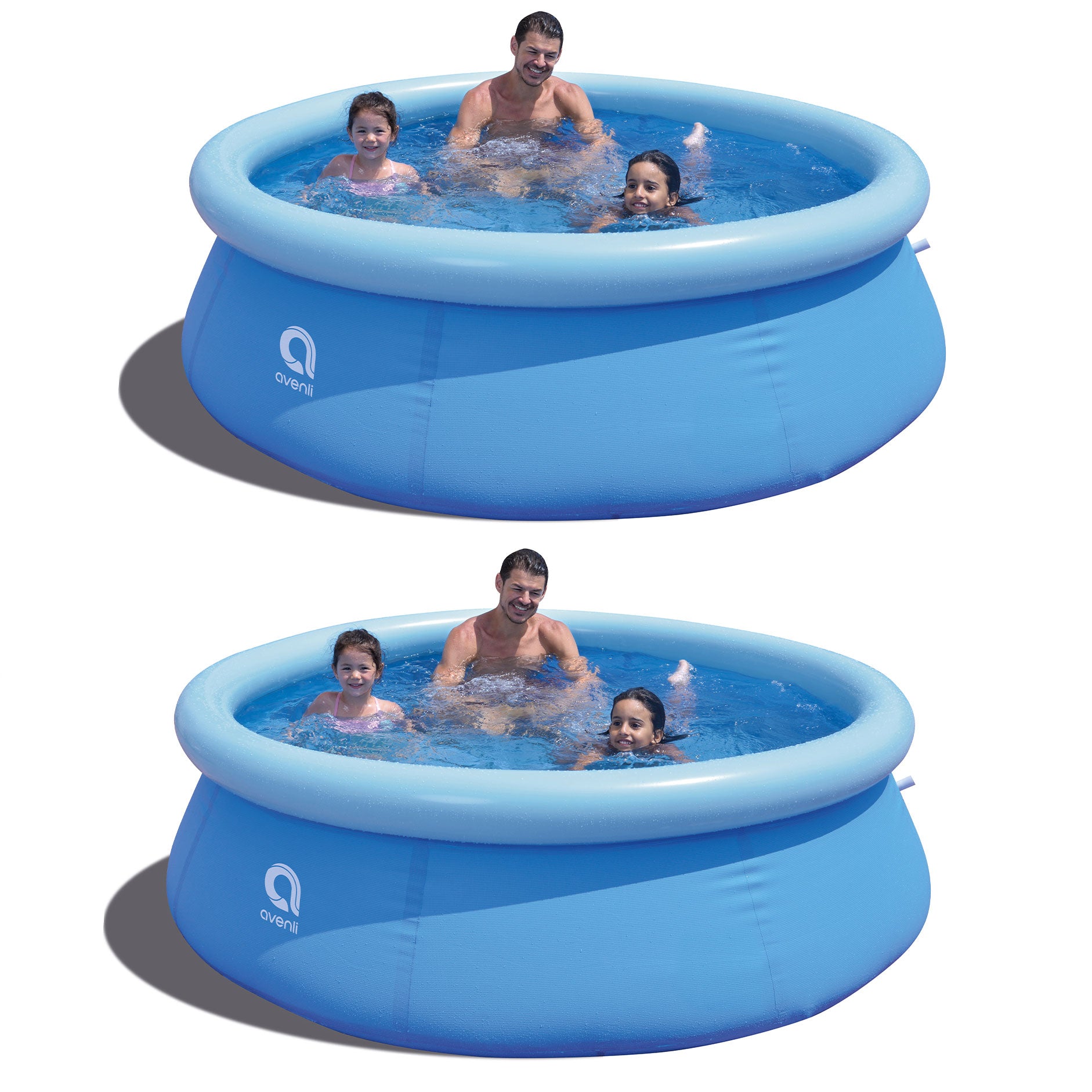 JJLeisure 8' x 25" Prompt Set Inflatable Outdoor Backyard Swimming Pool (2 Pack) - VMInnovations