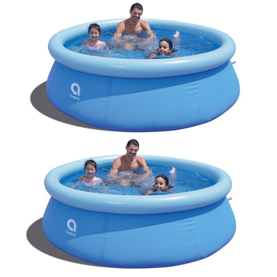JJLeisure 8' x 25" Prompt Set Inflatable Outdoor Backyard Swimming Pool (2 Pack) - VMInnovations