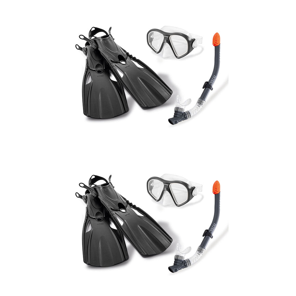 Intex Reef Rider Sport Pool Goggle Mask Snorkeling Set, 14 to Adult (2 Pack)