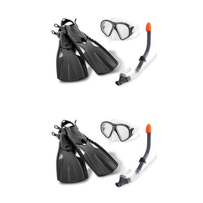 Intex Reef Rider Sport Pool Goggle Mask Snorkeling Set, 14 to Adult (2 Pack)