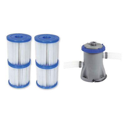 Bestway Type V/K 330 GPH Filter Cartridge (2 Pack) + Filter Pump System