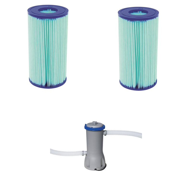 Bestway Anti Microbial Type III Filter Cartridge (2) w/Above Ground Filter Pump